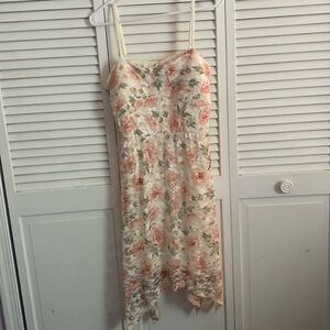 No Boundaries XL White Lace Floral Spaghetti Strap Dress